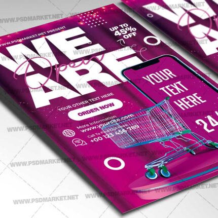 Download We Are Open Card Printable Template 2