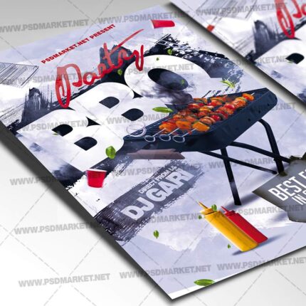 Download BBQ Party Card Printable Template 2