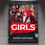 Download Girls Party Card Printable Template 1