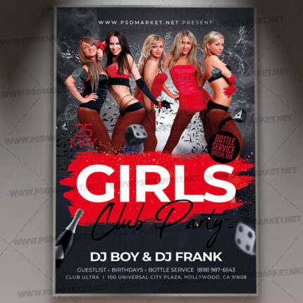 Download Girls Party Card Printable Template 1