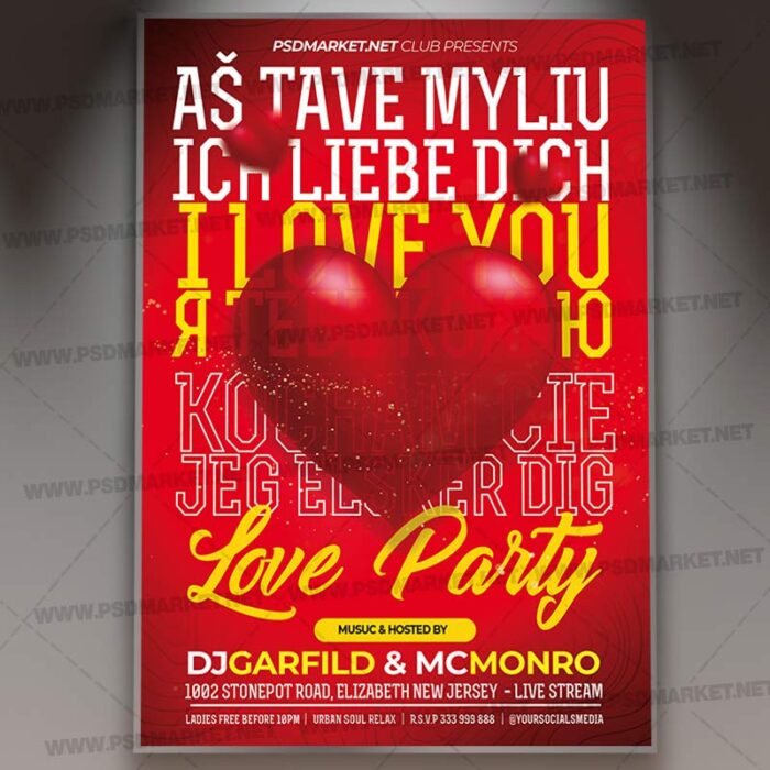 Download I Love You Day Card Printable Template 1