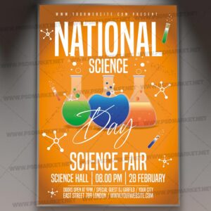 Science Day Card National Science Day Card Printable Template - PSDmarket