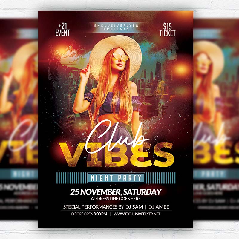 Premium PSD  After work friday night club party flyer template