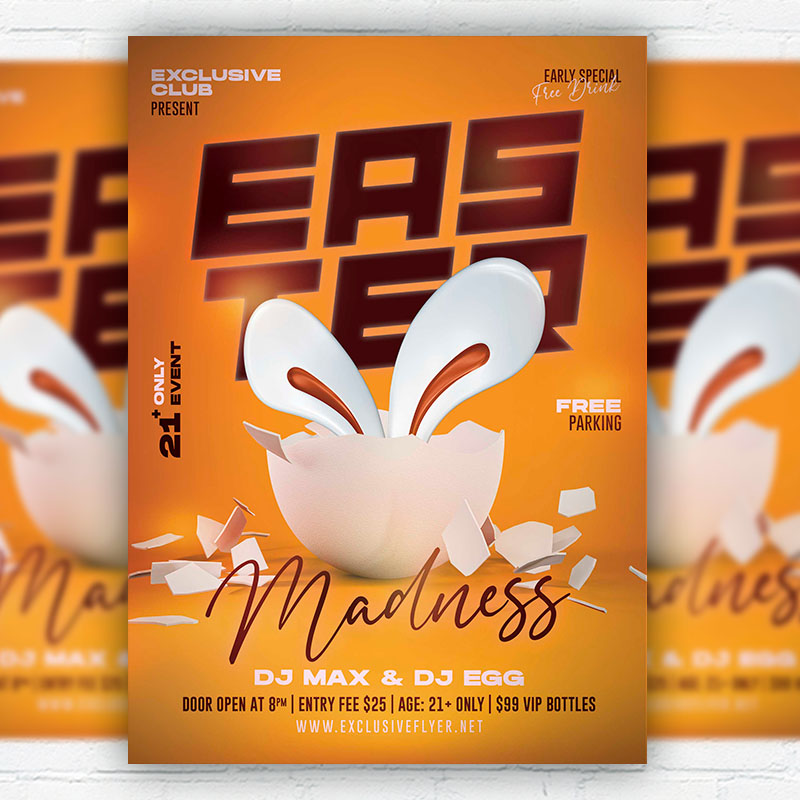 easter_madness-premium-flyer-template-1.jpg Easter Madness PSD Template - Image 1
