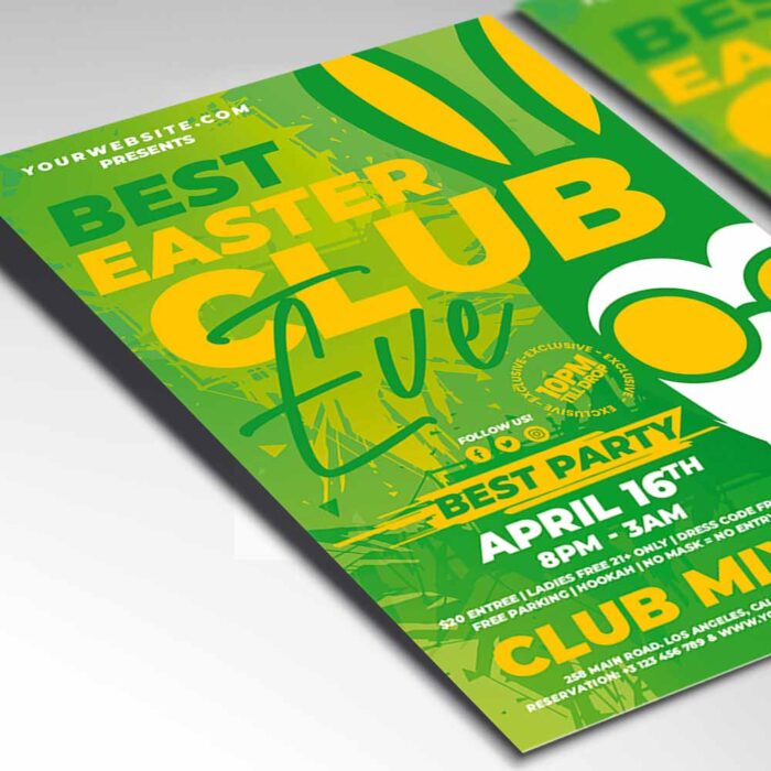 Easter Spring Club Party Card Printable Template - Image 2