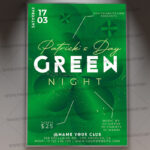 Green Night Party Card Printable Template