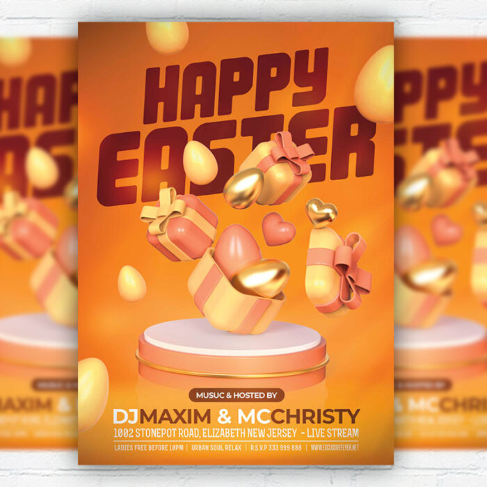 Happy Easter PSD Template - Image 1