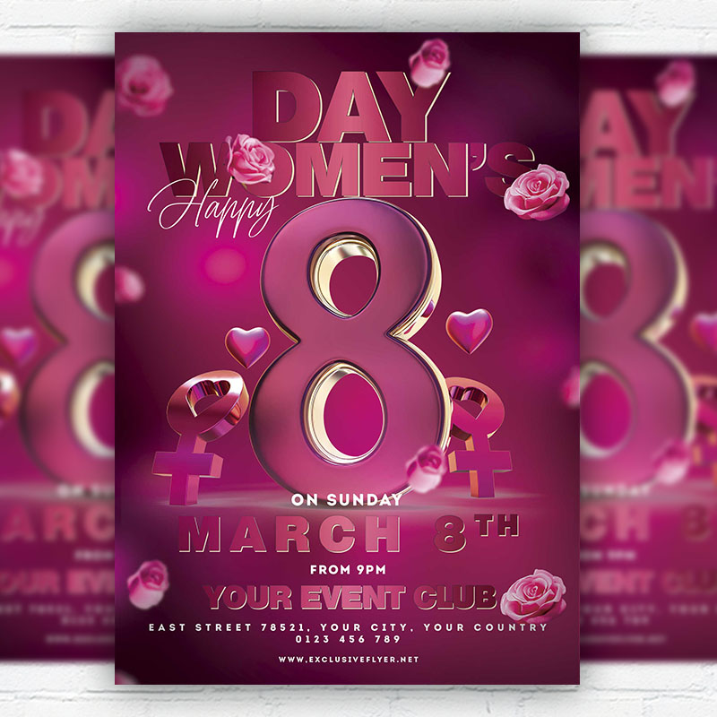 happy_womens_day-flyer-template-1.jpg Happy Women's Day PSD Template - Image 1