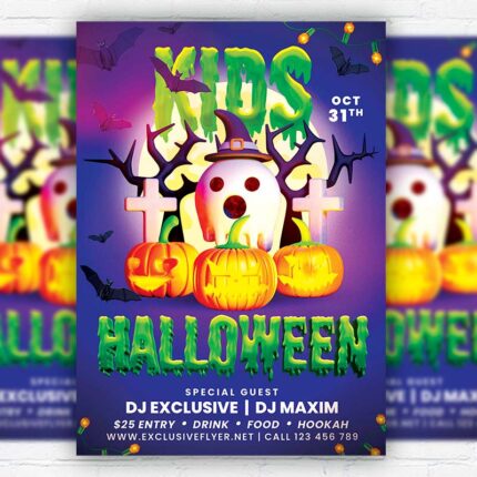 Kids Halloween - Flyer PSD Template | ExclusiveFlyer