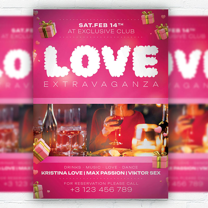 love_extravaganza-premium-flyer-template-1.jpg Love Extravaganza PSD Template - Image 1