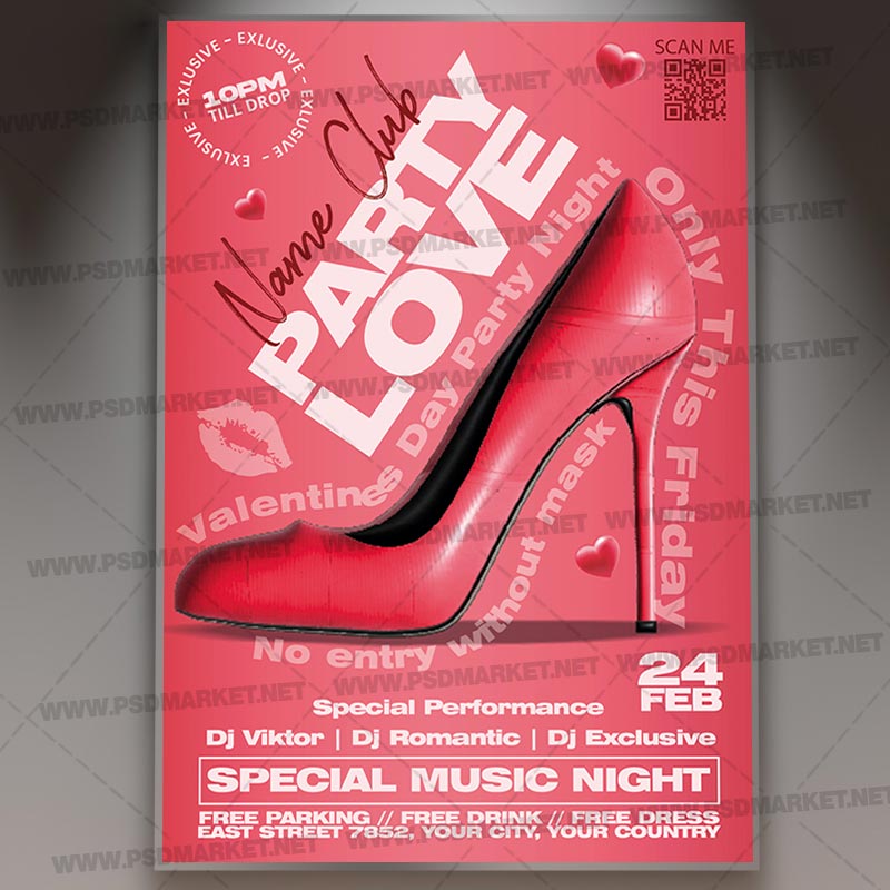 love_party_music_card_printable_template_1.jpg Love Party Music Card Printable Template - Image 1