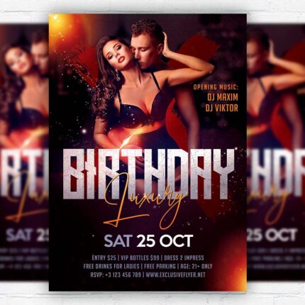 Luxury Birthday - Flyer PSD Template | ExclusiveFlyer