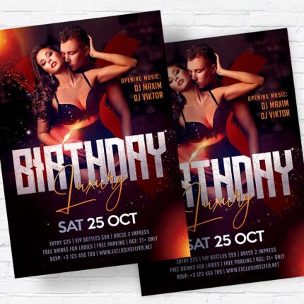 Luxury Birthday - Flyer PSD Template | ExclusiveFlyer