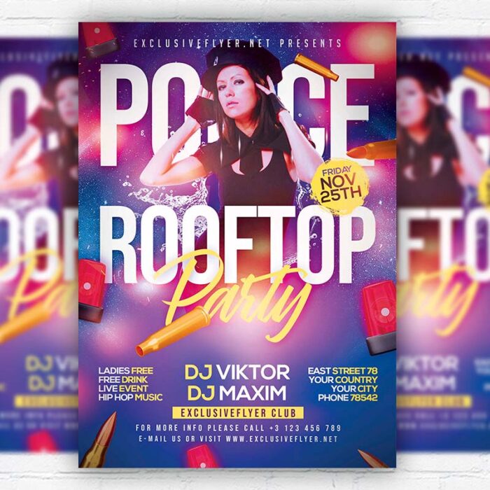 Rooftop Police Party - Flyer PSD Template | ExclusiveFlyer
