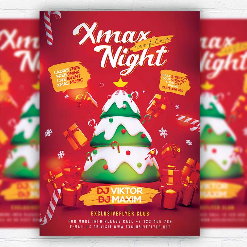 rooftop_xmas_night-premium-flyer-template-1.jpg Rooftop Xmas Night PSD Template - Image 1