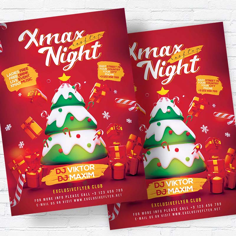 rooftop_xmas_night-premium-flyer-template-2.jpg Rooftop Xmas Night PSD Template - Image 2