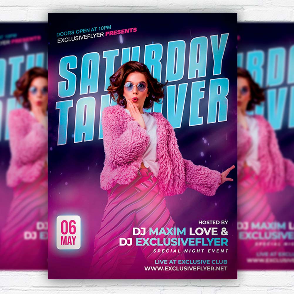 saturday_takeover-flyer-template-1.jpg Saturday Takeover PSD Template - Image 1