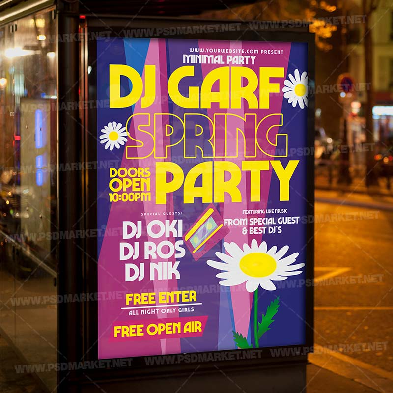 spring_dj_club_party_card_printable_template_3.jpg Download Spring Dj Club Party Card Printable Template 3