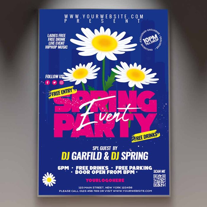 Download Spring Party Card Printable Template 1