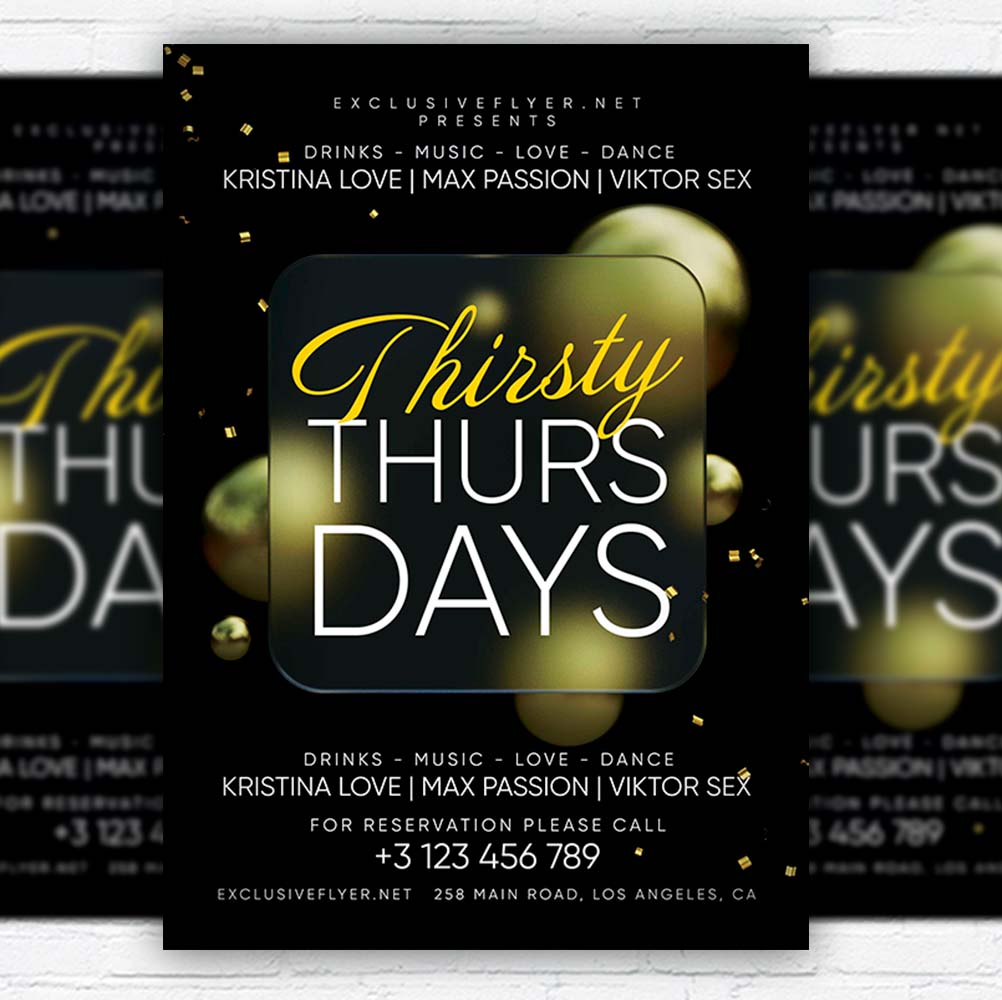 thirsty_thursdays-flyer-template-1.jpg Thirsty Thursdays PSD Template - Image 1