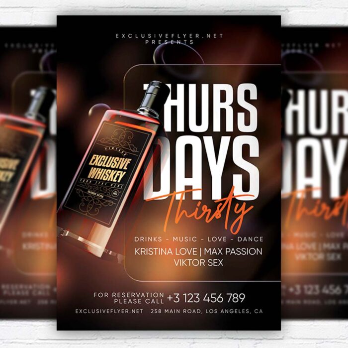 Thirsty Thursdays Night PSD Template - Image 1