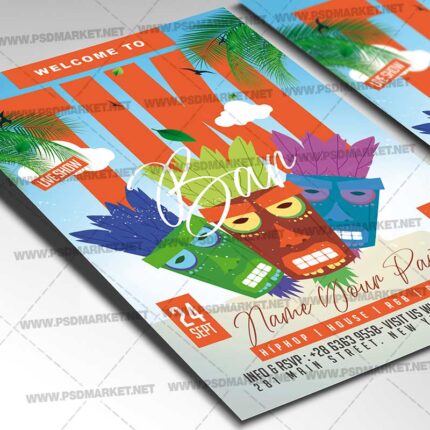 Download Tiki Bar Event Card Printable Template 2