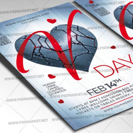 Download V Day Party Card Printable Template 2