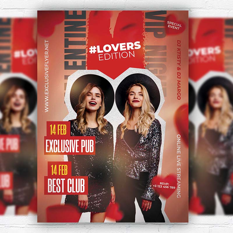 valentine_vip_night-premium-flyer-template-1.jpg Valentine VIP Night PSD Template - Image 1