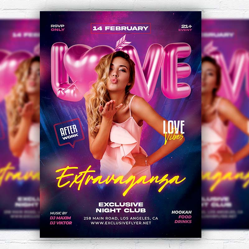 valentines_extravaganza-premium-flyer-template-1.jpg Valentine's Extravaganza PSD Template - Image 1