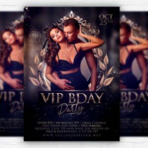 VIP Birthday Night - Flyer PSD Template | ExclusiveFlyer