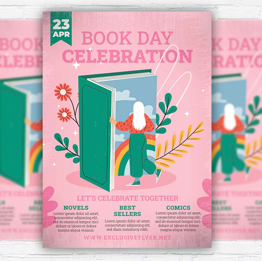 book_day_celebration-flyer-template-1.jpg Book Day Celebration PSD Template - Image 1