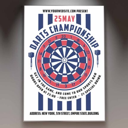 Download Darts Championship Card Printable Template 1