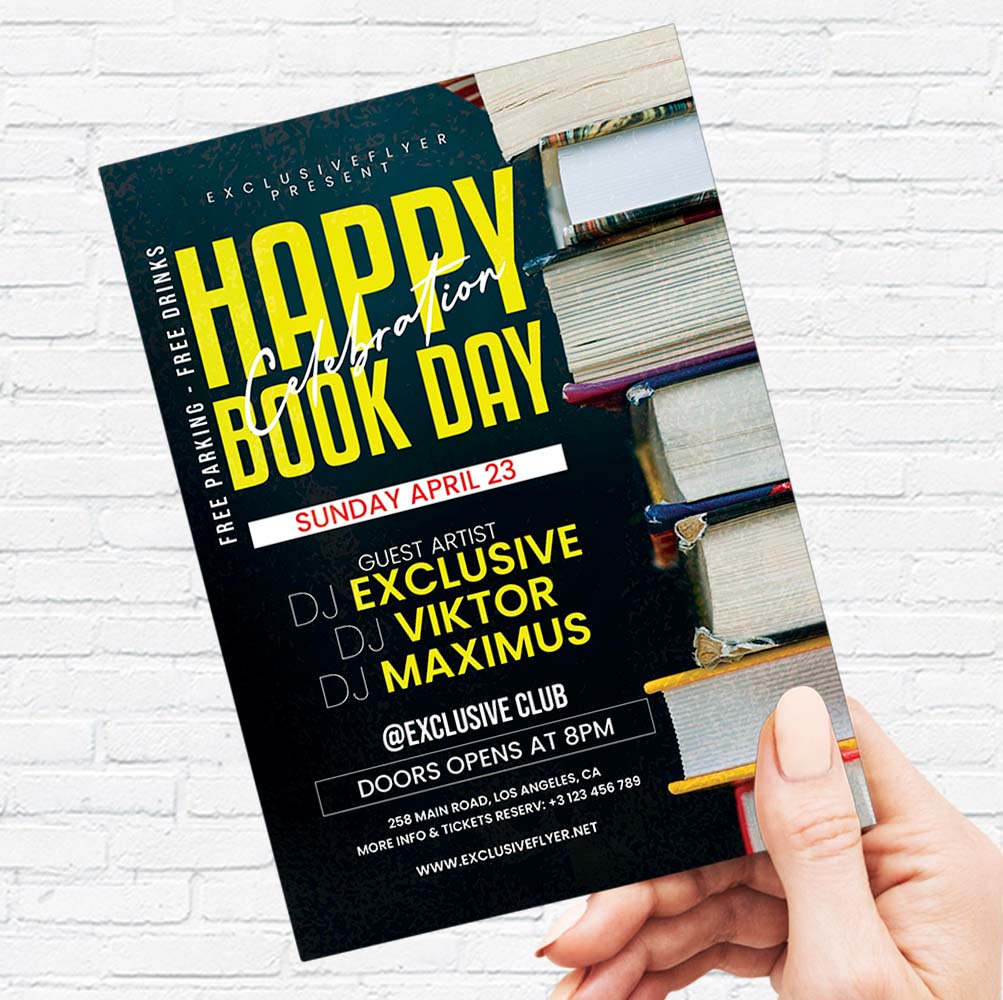 happy_book_day_celebration-flyer-template-3.jpg Happy Book Day Celebration PSD Template - Image 3