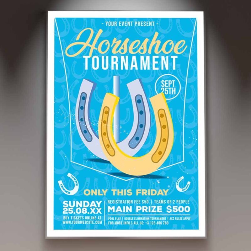 Horseshoe Tournament Card Printable Template Flyer | PSDmarket