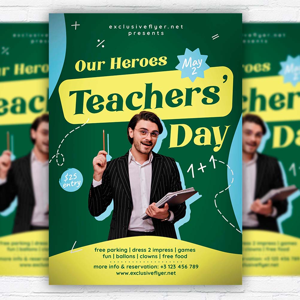 teachers_day_party-flyer-template-1.jpg Teachers' Day Party PSD Template - Image 1