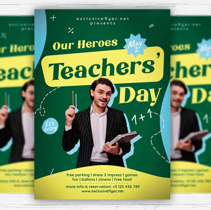 Teachers' Day Party PSD Template - Image 1