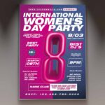 Download Womens Day Club Party Card Printable Template 1