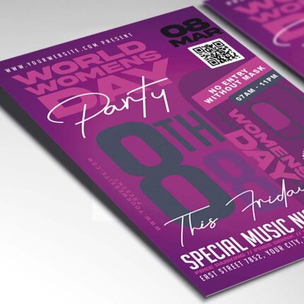 Download Womens Day Party Night Card Printable Template 2