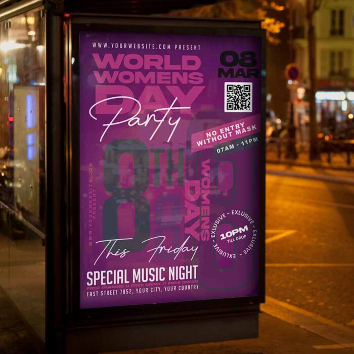 Download Womens Day Party Night Card Printable Template 3