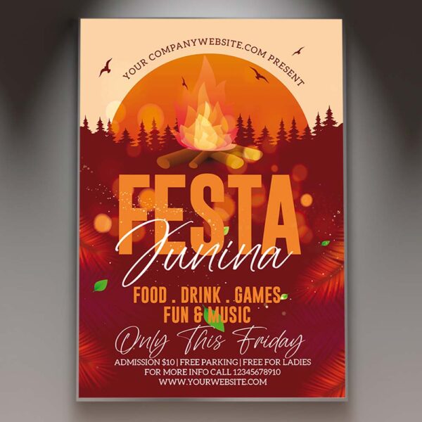 Free PSD  Festas juninas horizontal banner template in paper cut-out style