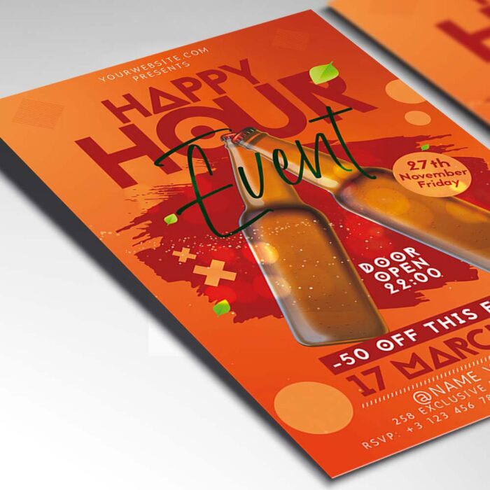 Happy Hour Event Card Printable Template - Image 2