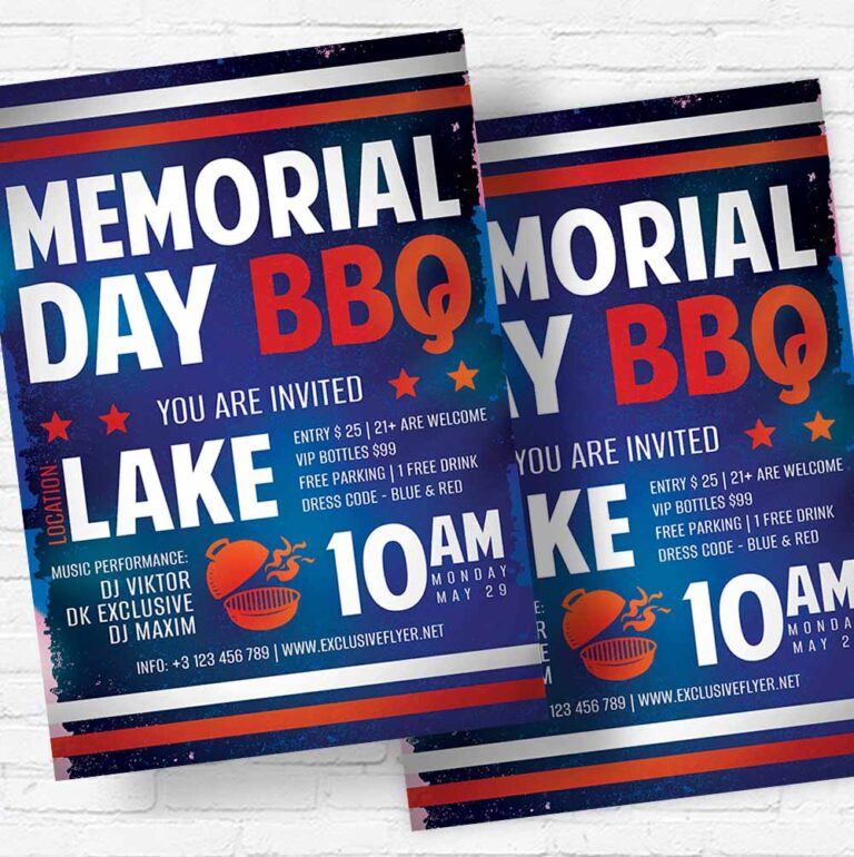 Memorial Day BBQ PSD Template - PSDmarket