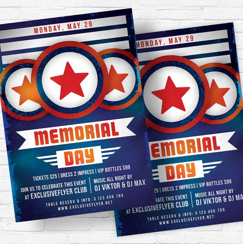 Memorial Day BBQ Flyer - PSD Template | PSDmarket