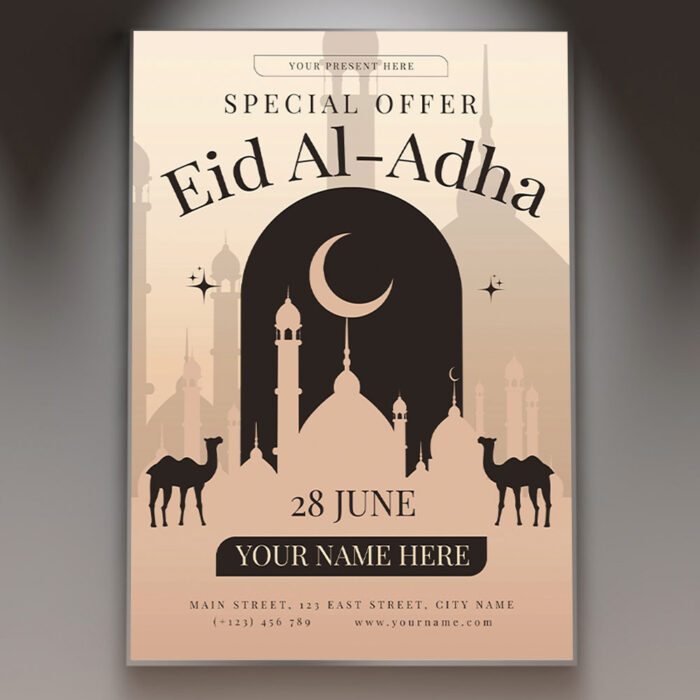 Download Eid Al-Adha Card Printable PSD Template 1