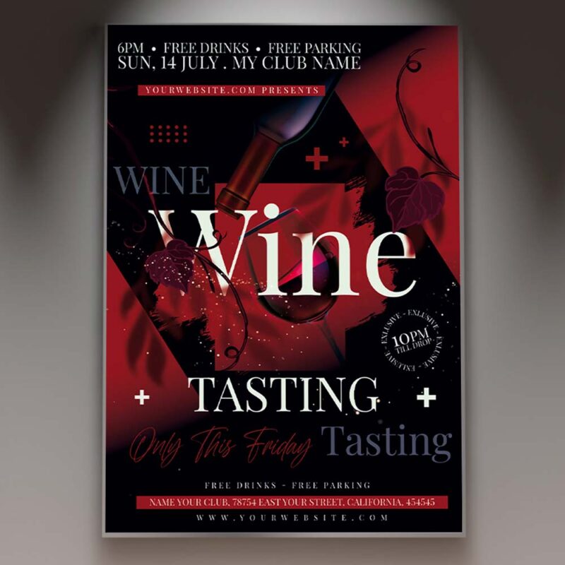 Wine Tasting Events Flyer - PSD Template | PSDmarket