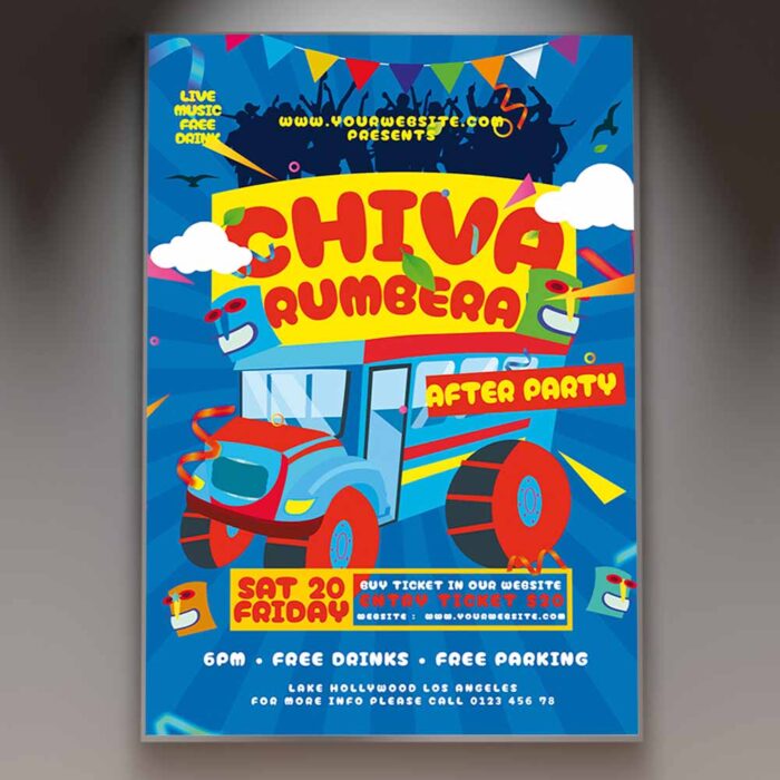 Download Chiva Rumbera Card Printable PSD Template 1