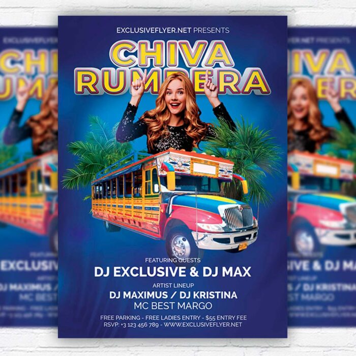 Download Chiva Rumbera Event - Flyer PSD Template | ExclusiveFlyer