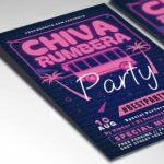 Download Chiva Rumbera Neon Party Card Printable PSD Template 2