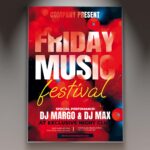 Download Friday Music Festival Card Printable PSD Template 1
