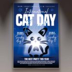 Download International Cat Day Event Card Printable PSD Template 1